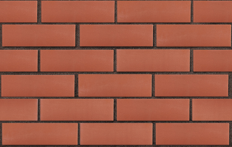 Клинкер фасадный красный Лондон гладкий