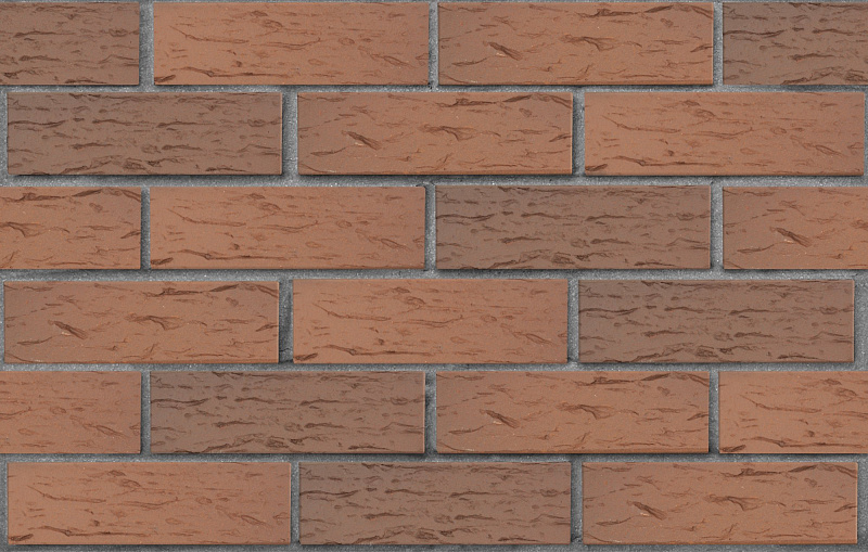 Кирпич лицевой пустотелый светло-коричневый флэш рустик