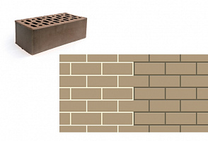 Кирпич утолщенный рядовой пустотелый «Коричневый» М 150